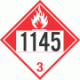 UN 1145 - Combustible Class 3 Placards