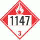 UN 1147 - Combustible Class 3 Placards