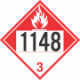 UN 1148 - Combustible Class 3 Placards