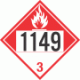 UN 1149 - Combustible Class 3 Placards