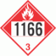 UN 1166 - Combustible Class 3 Placards