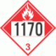 UN 1170 - Combustible Class 3 Placards