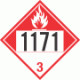 UN 1171 - Combustible Class 3 Placards