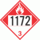 UN 1172 - Combustible Class 3 Placards