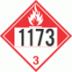 UN 1173 - Combustible Class 3 Placards