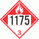 UN 1175 - Combustible Class 3 Placards