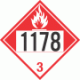 UN 1178 - Combustible Class 3 Placards