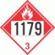 UN 1179 - Combustible Class 3 Placards