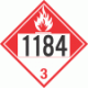 UN 1184 - Combustible Class 3 Placards