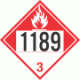 UN 1189 - Combustible Class 3 Placards