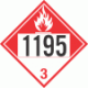 UN 1195 - Combustible Class 3 Placards