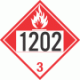 UN 1202 - Combustible Class 3 Placards