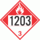 UN 1203 - Combustible Class 3 Placards