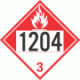 UN 1204 - Combustible Class 3 Placards