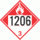 UN 1206 - Combustible Class 3 Placards