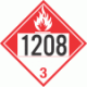 UN 1208 - Combustible Class 3 Placards