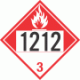 UN 1212 - Combustible Class 3 Placards