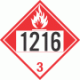 UN 1216 - Combustible Class 3 Placards