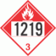 UN 1219 - Combustible Class 3 Placards