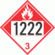 UN 1222 - Combustible Class 3 Placards