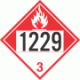 UN 1229 - Combustible Class 3 Placards