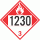 UN 1230 - Combustible Class 3 Placards