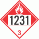 UN 1231 - Combustible Class 3 Placards