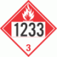 UN 1233 - Combustible Class 3 Placards