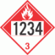 UN 1234 - Combustible Class 3 Placards