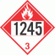 UN 1245 - Combustible Class 3 Placards