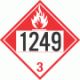 UN 1249 - Combustible Class 3 Placards