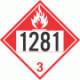 UN 1281 - Combustible Class 3 Placards