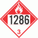 UN 1286 - Combustible Class 3 Placards