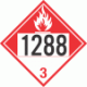 UN 1288 - Combustible Class 3 Placards