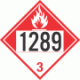 UN 1289 - Combustible Class 3 Placards