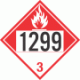 UN 1299 - Combustible Class 3 Placards