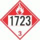 UN 1723 - Combustible Class 3 Placards