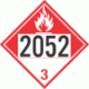 UN 2052 - Combustible Class 3 Placards