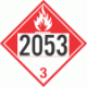 UN 2053 - Combustible Class 3 Placards