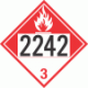 UN 2242 - Combustible Class 3 Placards