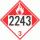 UN 2243 - Combustible Class 3 Placards