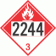 UN 2244 - Combustible Class 3 Placards