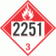 UN 2251 - Combustible Class 3 Placards