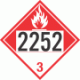 UN 2252 - Combustible Class 3 Placards