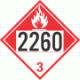 UN 2260 - Combustible Class 3 Placards