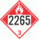 UN 2265 - Combustible Class 3 Placards