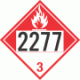 UN 2277 - Combustible Class 3 Placards