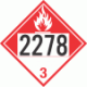 UN 2278 - Combustible Class 3 Placards