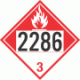 UN 2286 - Combustible Class 3 Placards