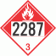 UN 2287 - Combustible Class 3 Placards